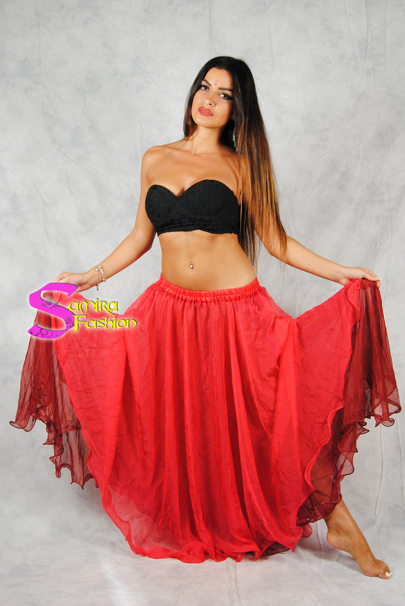 Gonna TMS Nera Con Volant A Cerchio Intero Danza Del Ventre