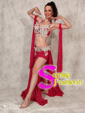 Oriental Glam Lux03 - Bellydance Costume Raks Sharki - Red