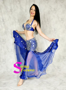 Extra Super Lux Stretch 501 - Belly Dance Costume - Bluette