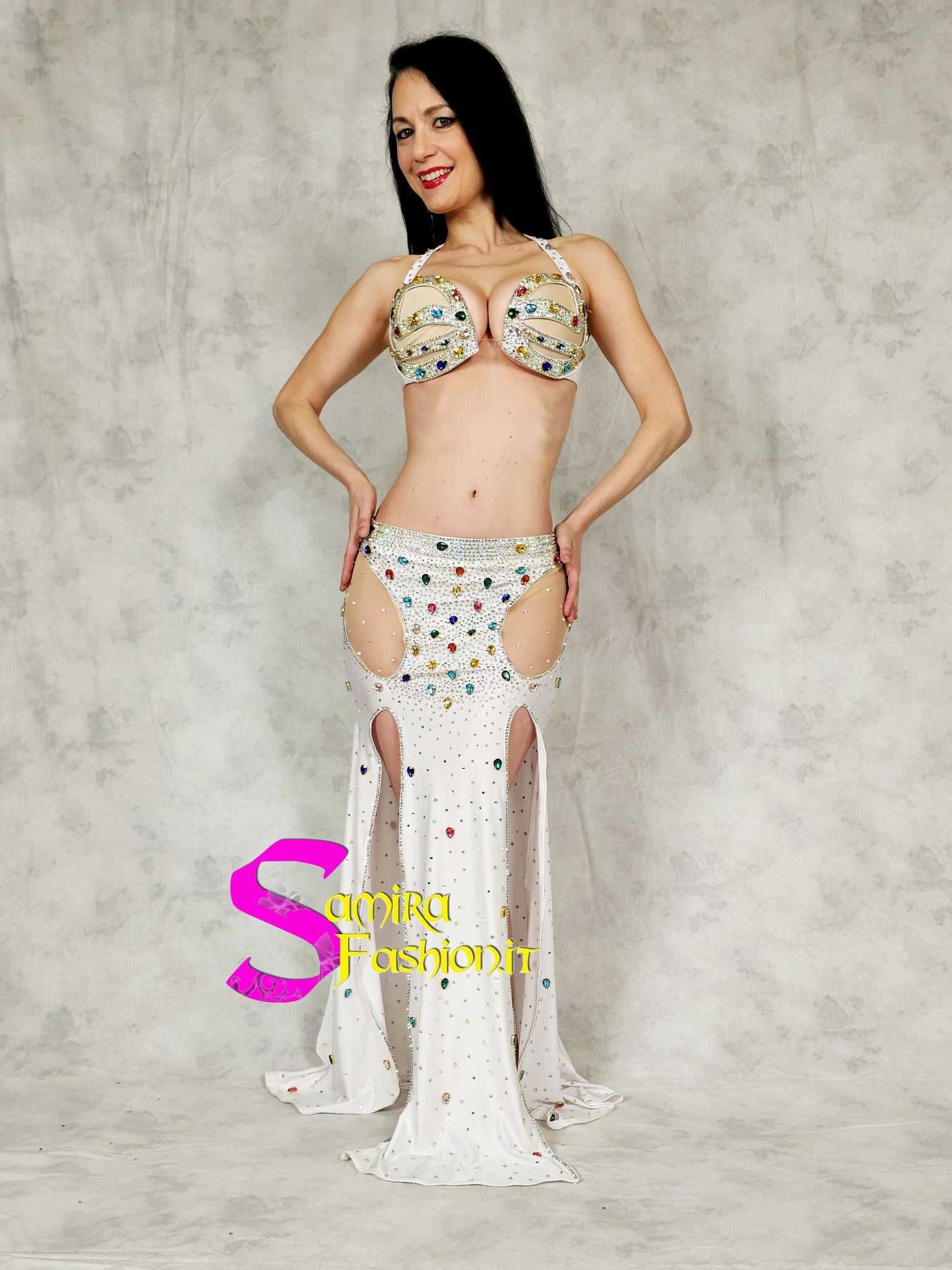 Extra Super Lux Stretch 504 - Belly Dance Costume - White