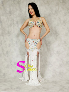 Extra Super Lux Stretch 504 - Belly Dance Costume - White