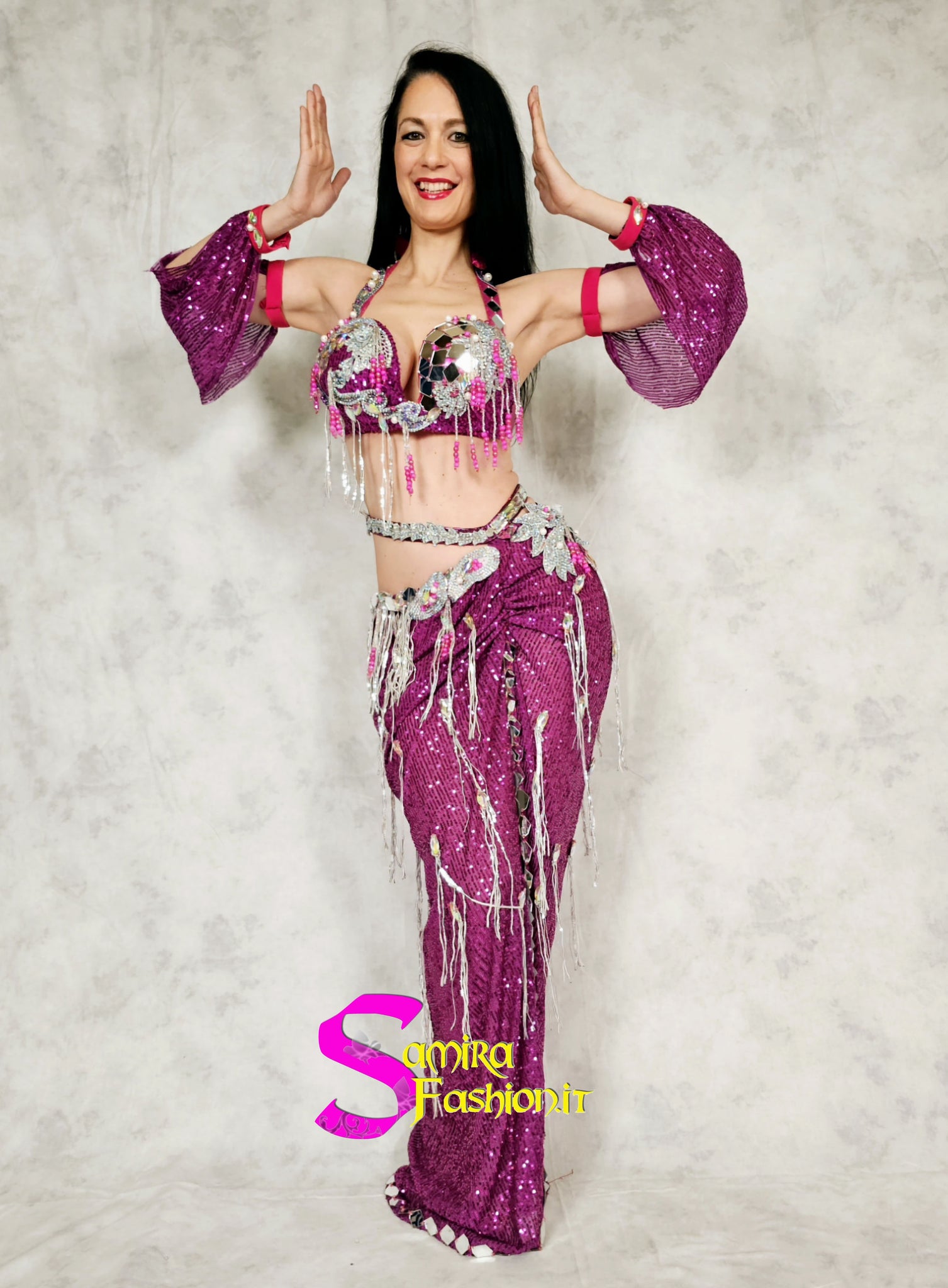 Extra   Lux Stretch 701 - Belly Dance Costume - Magenta