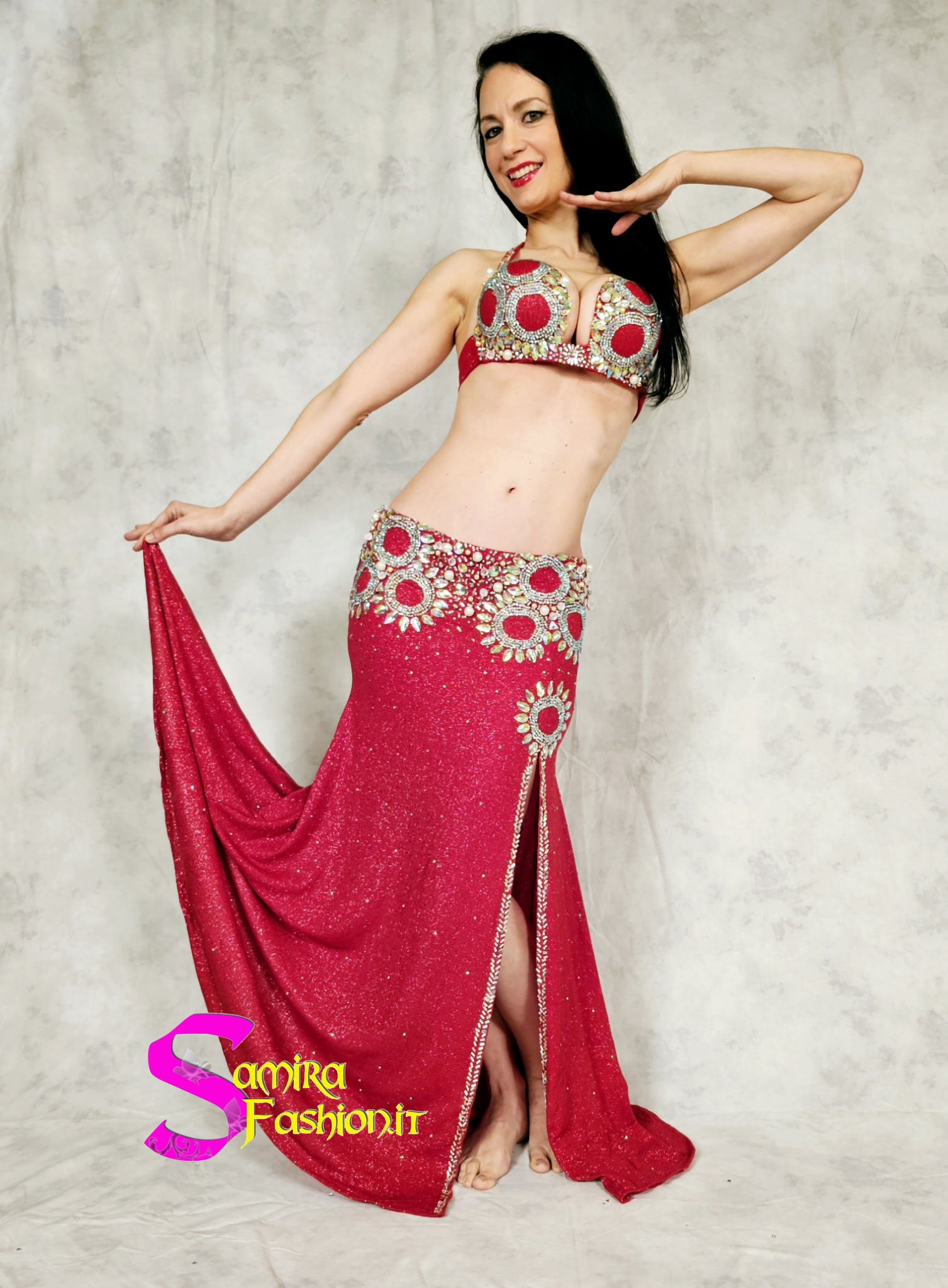 Extra   Lux Stretch 702 - Belly Dance Costume - Red