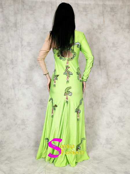 Extra Lux Dress 903 - Belly Dance Costume - Green Fluo