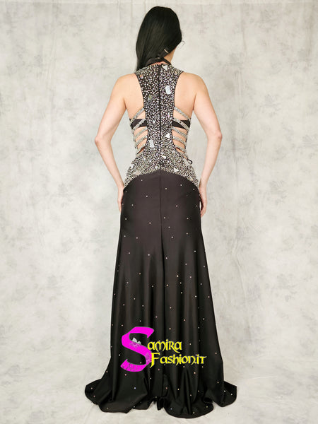 Extra Super Lux Dress 904 - Belly Dance Costume - Royal Black