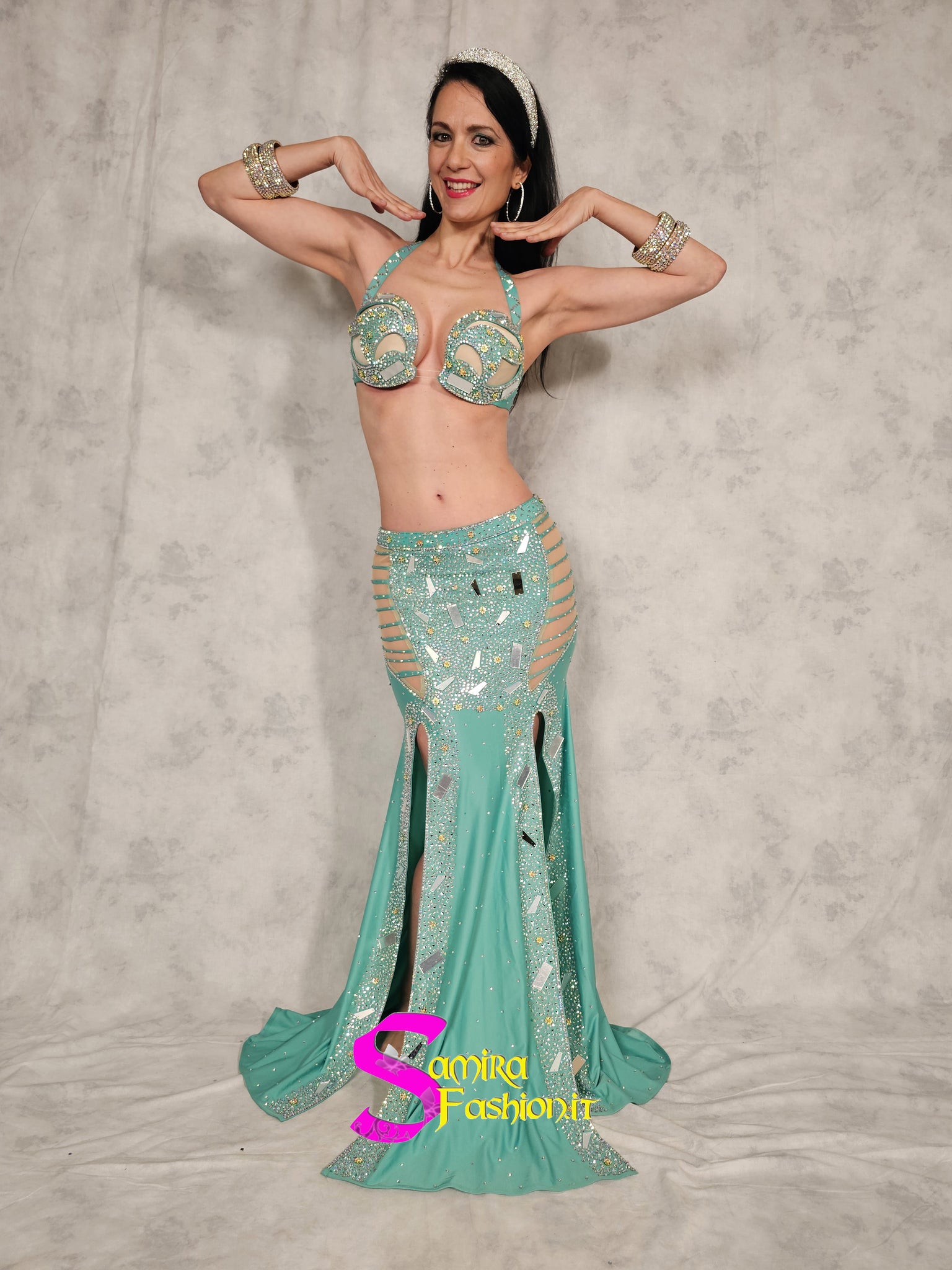 Extra Super Lux Stretch 505 - Belly Dance Costume - Mint