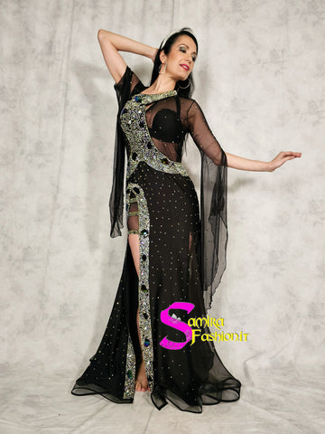 Extra Super Lux Dress 906 - Belly Dance Costume - Regal Black