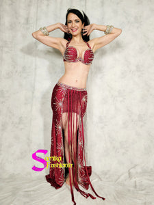 Extra Super Lux Stretch 510 - Belly Dance Costume - Wine