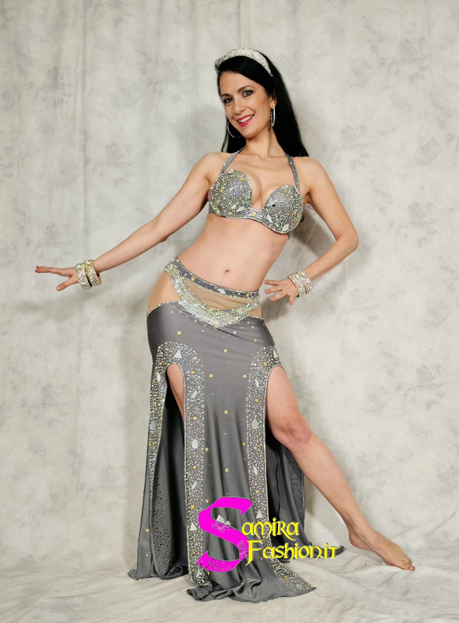 Extra Super Lux Stretch 511 - Belly Dance Costume - Grey