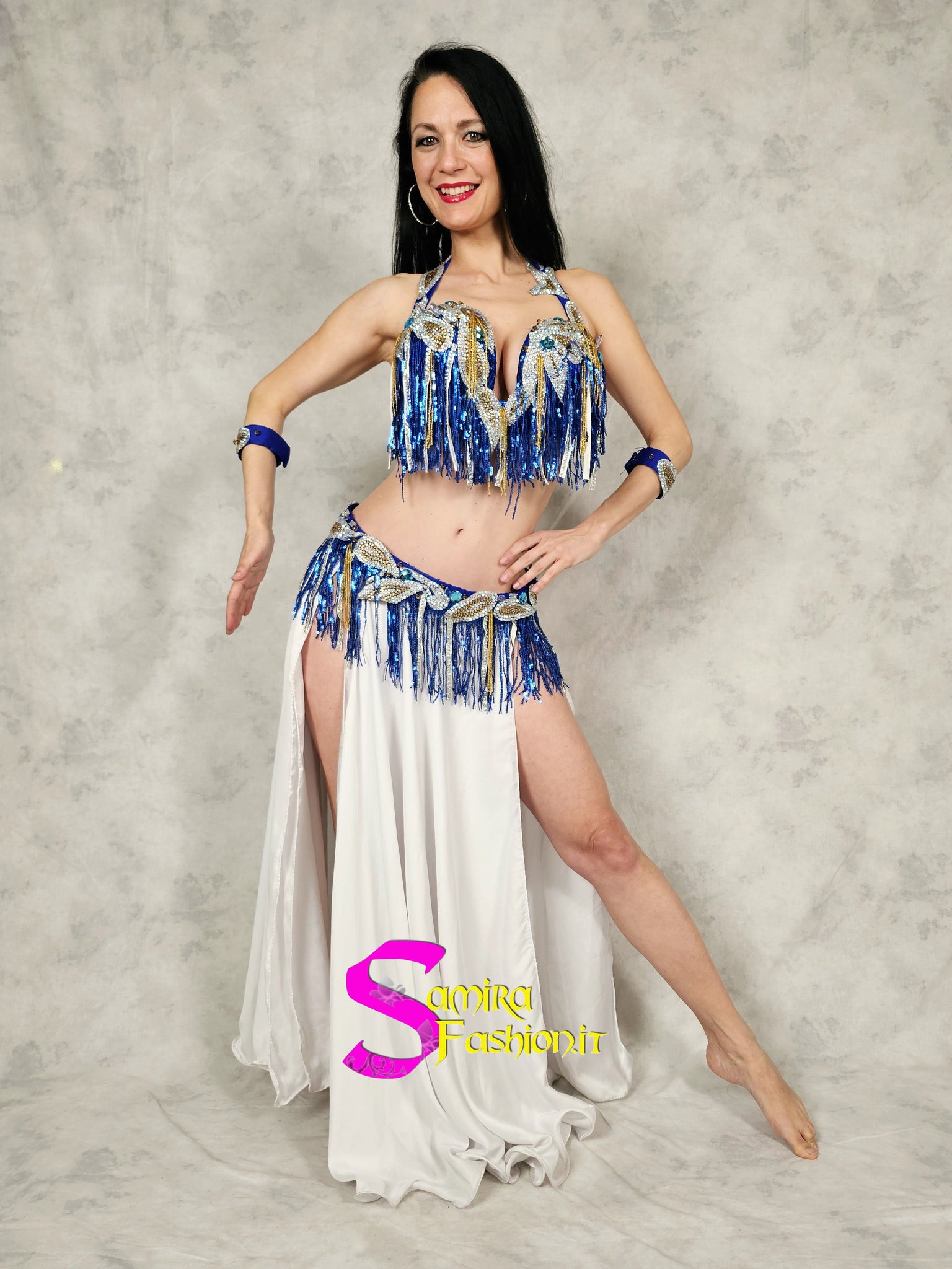 Extra Lux Sharki 809 - Belly Dance Costume -  Bluette/Silver