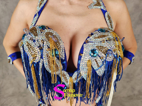 Extra Lux Sharki 809 - Belly Dance Costume -  Bluette/Silver