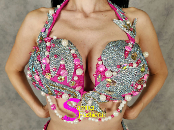 Extra Lux Sharki 810 - Belly Dance Costume -  Fucsia/Silver