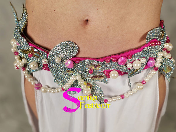 Extra Lux Sharki 810 - Belly Dance Costume -  Fucsia/Silver