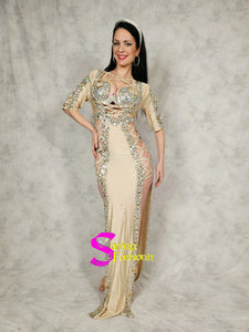 Extra Lux Dress 905 - Belly Dance Costume - Nude