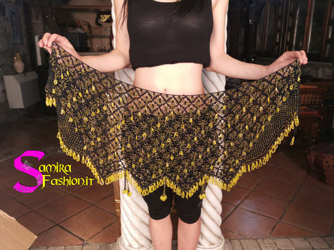 Cintura Egiziana Uncinetto 19  - Black/Yellow