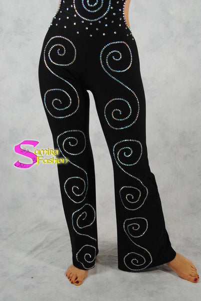 Jumpsuit DELUXE - Dance, Danza, Belly Dance, Salsa, Danza del Ventre, Oriental, Caribe - Black