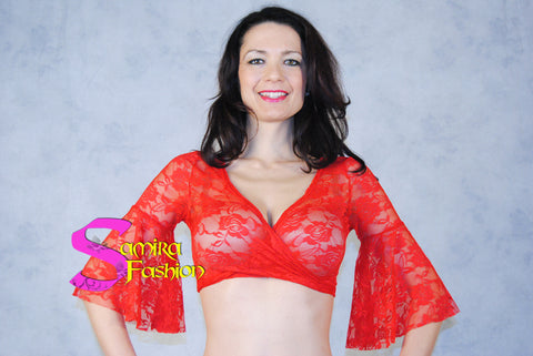 Top Romance Pizzo - Rosso