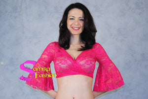 Top Romance Pizzo - Fucsia