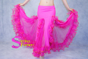 Gonna Belly Dance Volants Fluo - Fucsia - disponibile su ordinazione