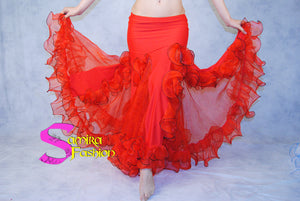 Gonna Belly Dance Volants Fluo - Rosso
