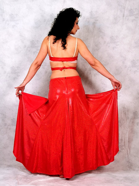 Costume Oriental Dance Lady Red Brilliant