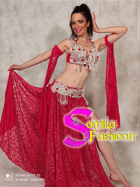 Oriental Glam Lux03 - Bellydance Costume Raks Sharki - Red