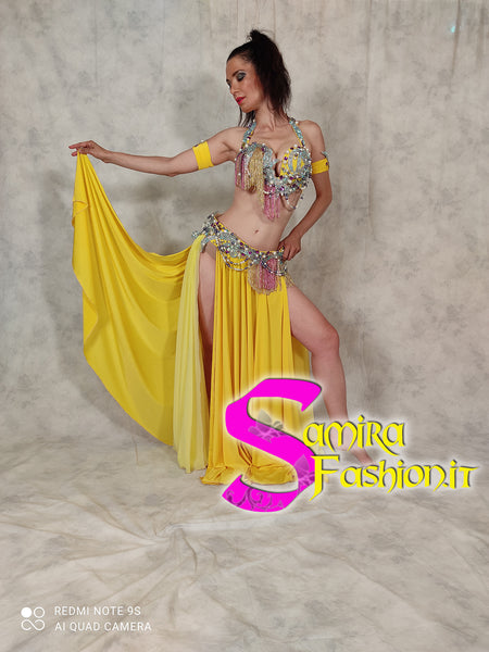 Oriental Glam Lux04 - Bellydance Costume Raks Sharki - Yellow