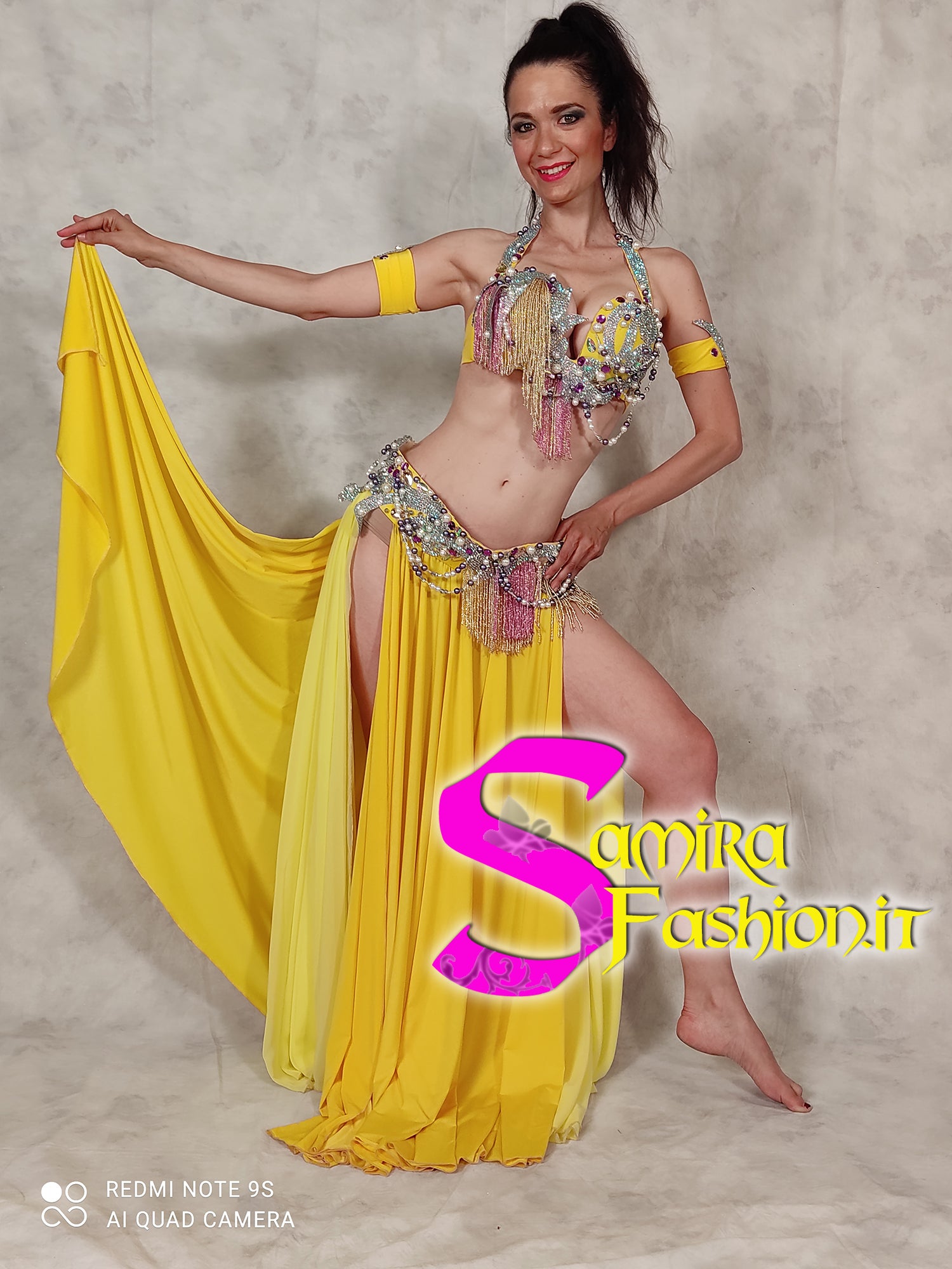 Oriental Glam Lux04 - Bellydance Costume Raks Sharki - Yellow