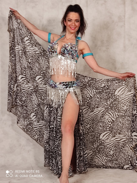 Oriental Mirror 01 - Bellydance Costume Mirror Super effect - Silver