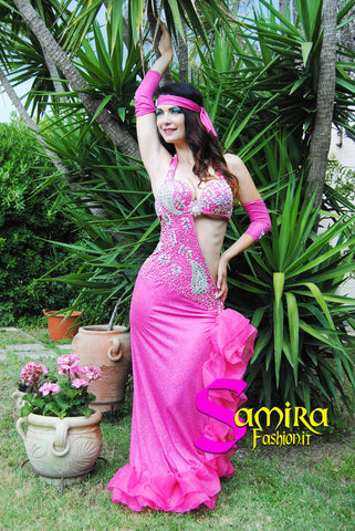 Bellydance Stretch Glam 73 - Fucsia - Semi-Intero