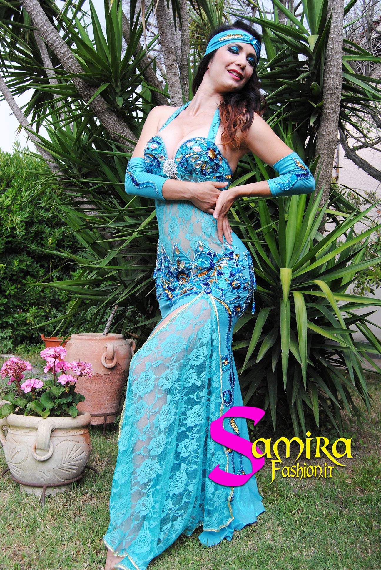 Bellydance Stretch Glam 73 - Turchese - Intero