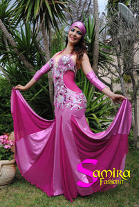 Bellydance Stretch Glam 80 - Fucsia - Intero