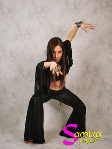 Set Bellydance Top, Pants,  Lycra BLACK