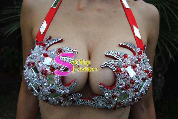 Stretch Glam 56 - Rosso con Specchi